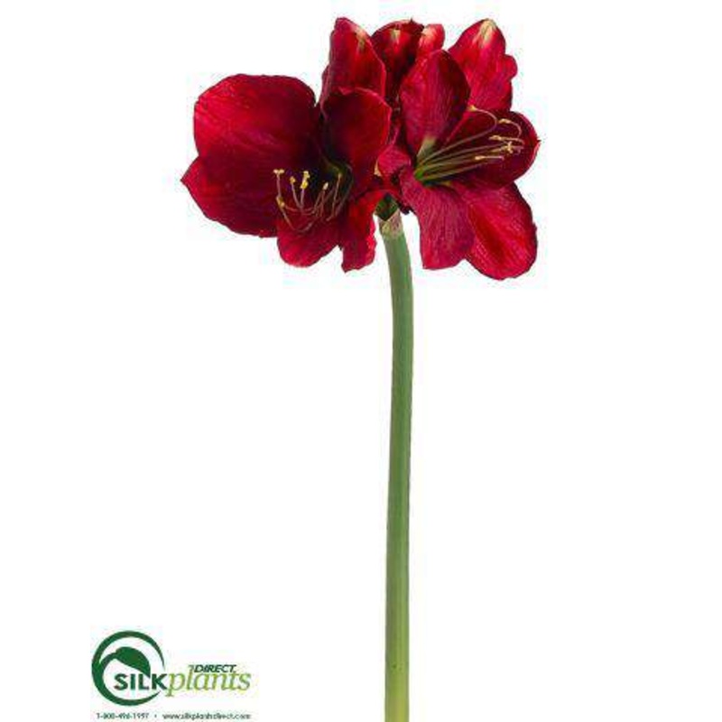 Silk Plants Direct Amaryllis Spray – Red – Pack of 12 Red