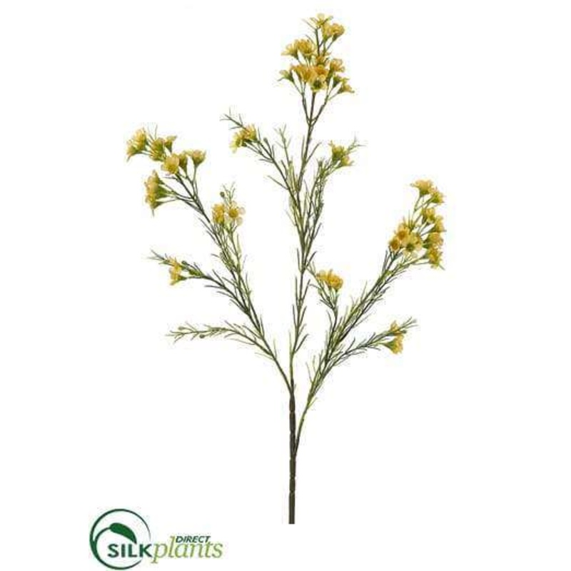 Silk Plants Direct Wax Flower Spray – Yellow – Pack of 12 Yellow