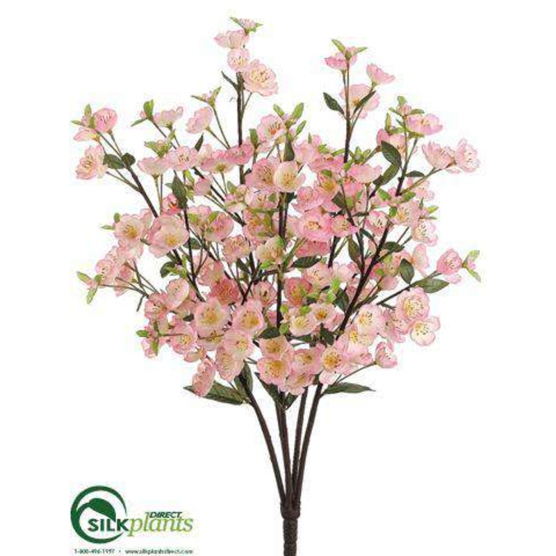 Silk Plants Direct Apple Blossom Bush – Pink – Pack of 12 Pink