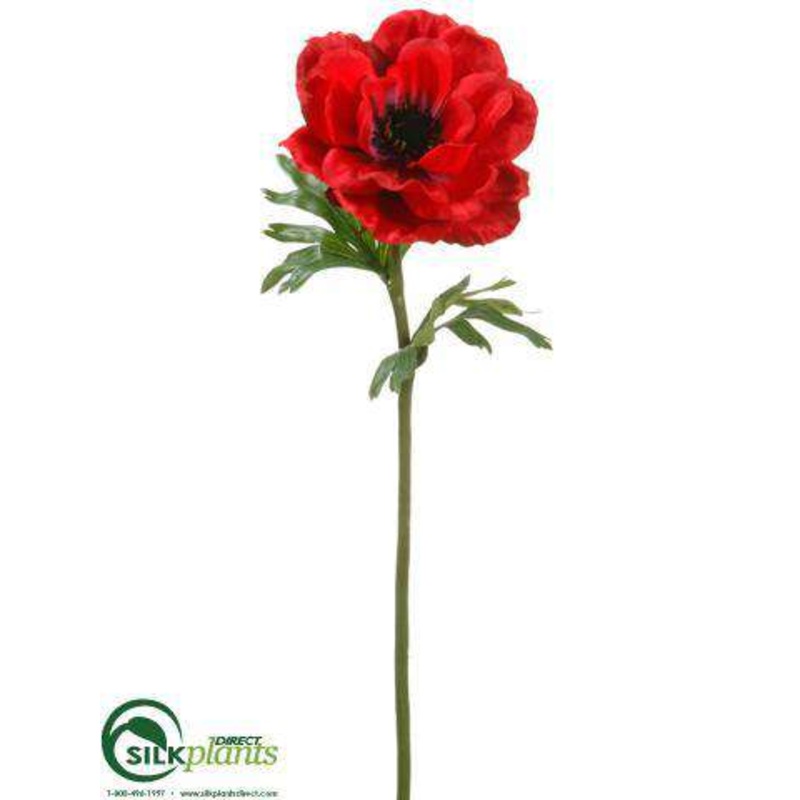Silk Plants Direct Anemone Spray – Red – Pack of 12 Red