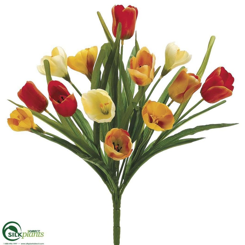 Silk Plants Direct Tulip, Crocus Bush – Yellow Talisman – Pack of 12 Yellow Talisman
