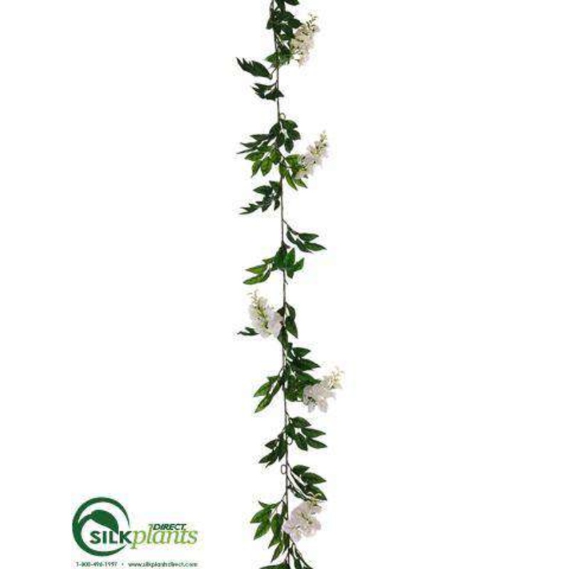 Silk Plants Direct Wisteria Garland – White – Pack of 12 White
