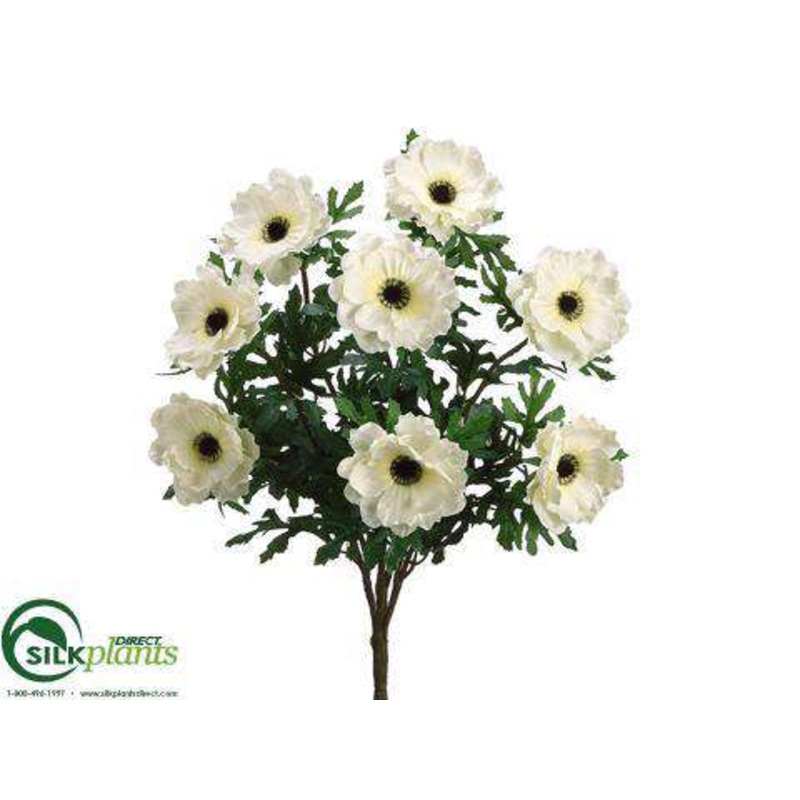Silk Plants Direct Wave Anemone Bush – Cream – Pack of 12 Cream