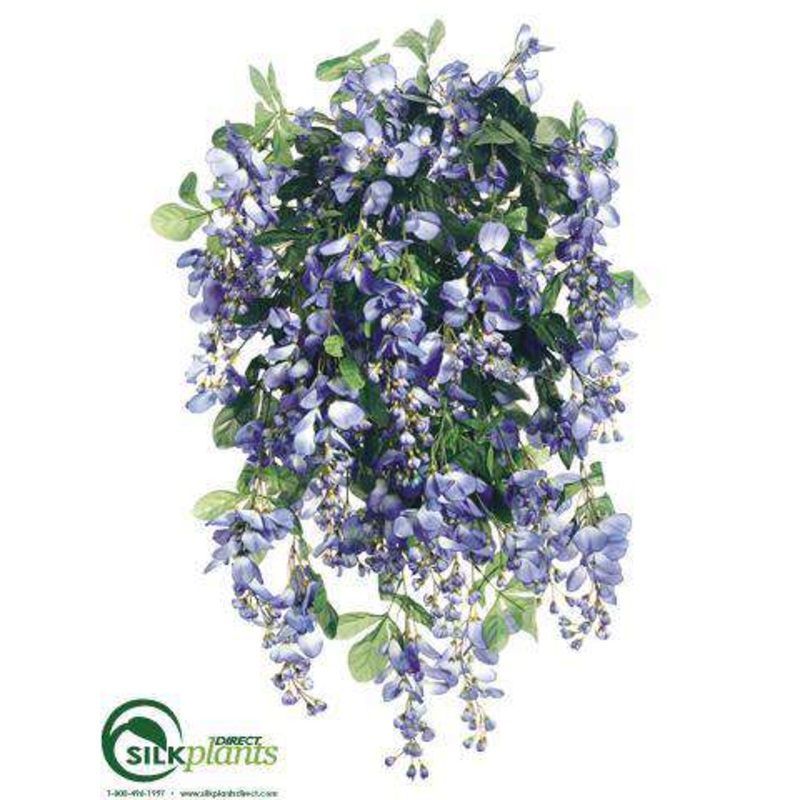 Silk Plants Direct Wisteria Bush – Blue – Pack of 4 Blue