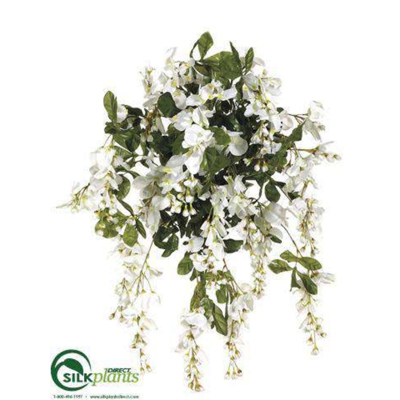 Silk Plants Direct Wisteria Bush – Cream White – Pack of 6 Cream White