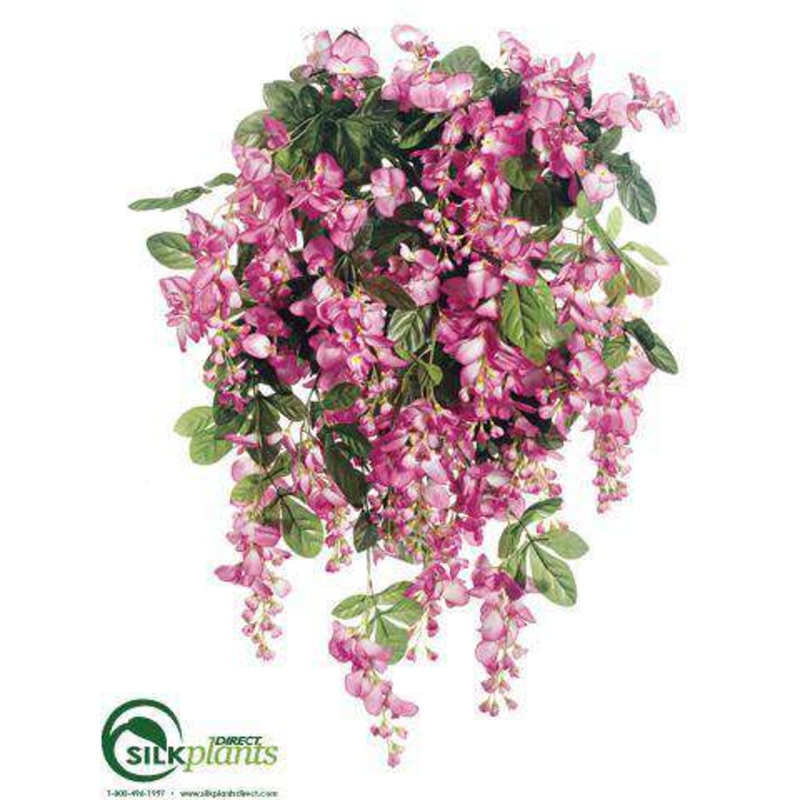 Silk Plants Direct Wisteria Bush – Fuchsia – Pack of 4 Fuchsia
