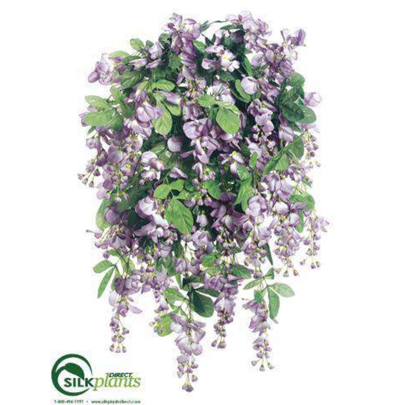 Silk Plants Direct Wisteria Bush – Purple – Pack of 4 Purple