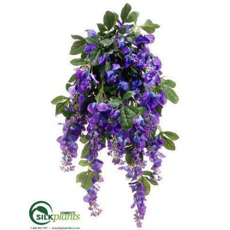 Silk Plants Direct Wisteria Bush – Purple – Pack of 6 Purple