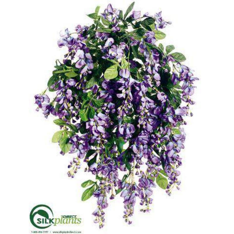 Silk Plants Direct Wisteria Bush – Violet Blue – Pack of 4 Violet Blue