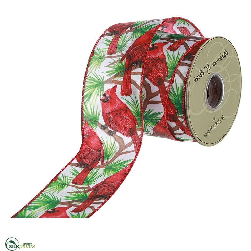 Silk Plants Direct Cardinal Ribbon – Red Green – Pack of 6 Red Green