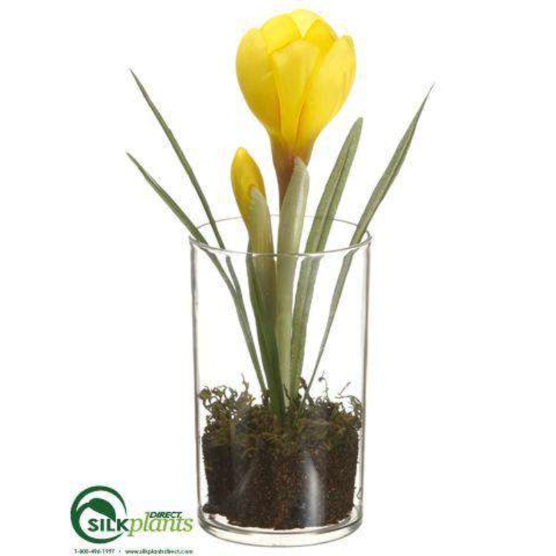Silk Plants Direct Crocus – Yellow – Pack of 12 Yellow