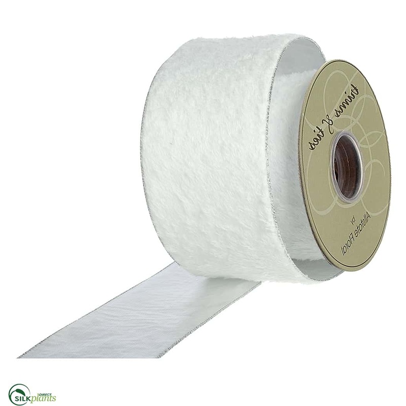 Silk Plants Direct Fur Ribbon – White – Pack of 6 White