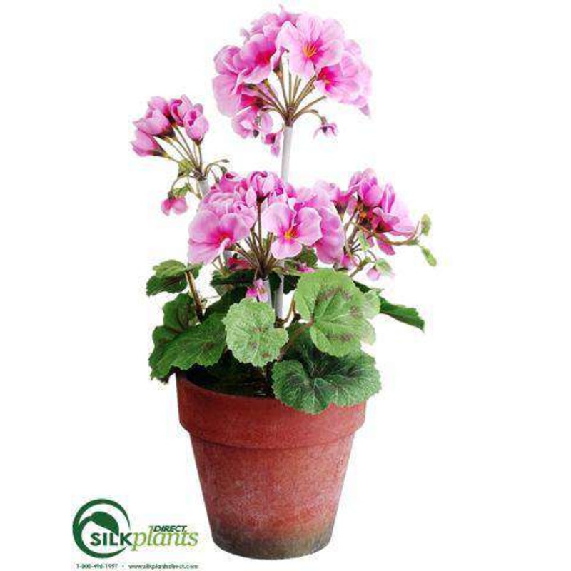 Silk Plants Direct Geranium – Pink – Pack of 12 Pink