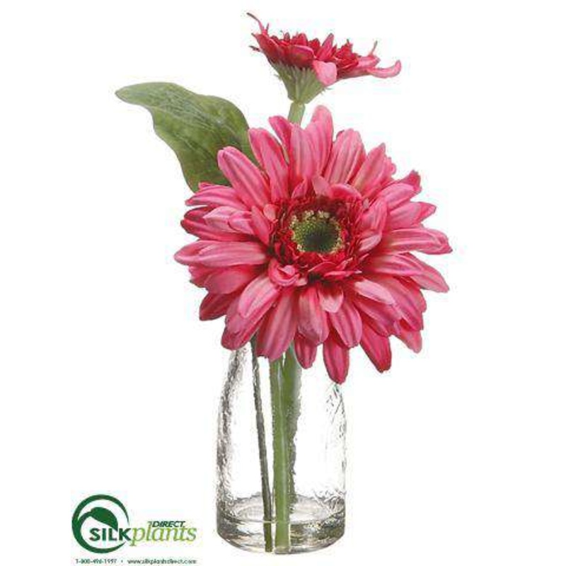 Silk Plants Direct Gerbera Daisy – Rose Two Tone – Pack of 12 Rose Two Tone