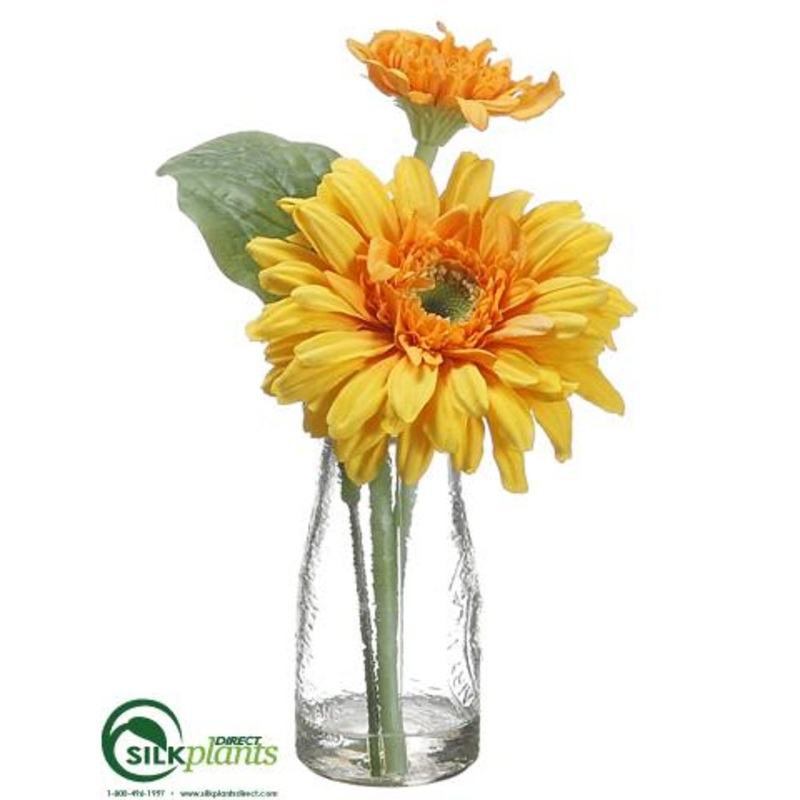 Silk Plants Direct Gerbera Daisy – Yellow – Pack of 12 Yellow