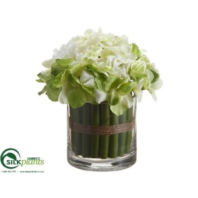 Silk Plants Direct Hydrangea – Green Cream – Pack of 6 Green Cream