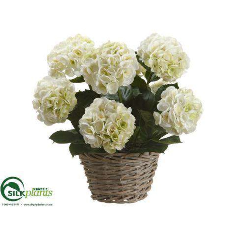 Silk Plants Direct Hydrangea – White Green – Pack of 1 White Green
