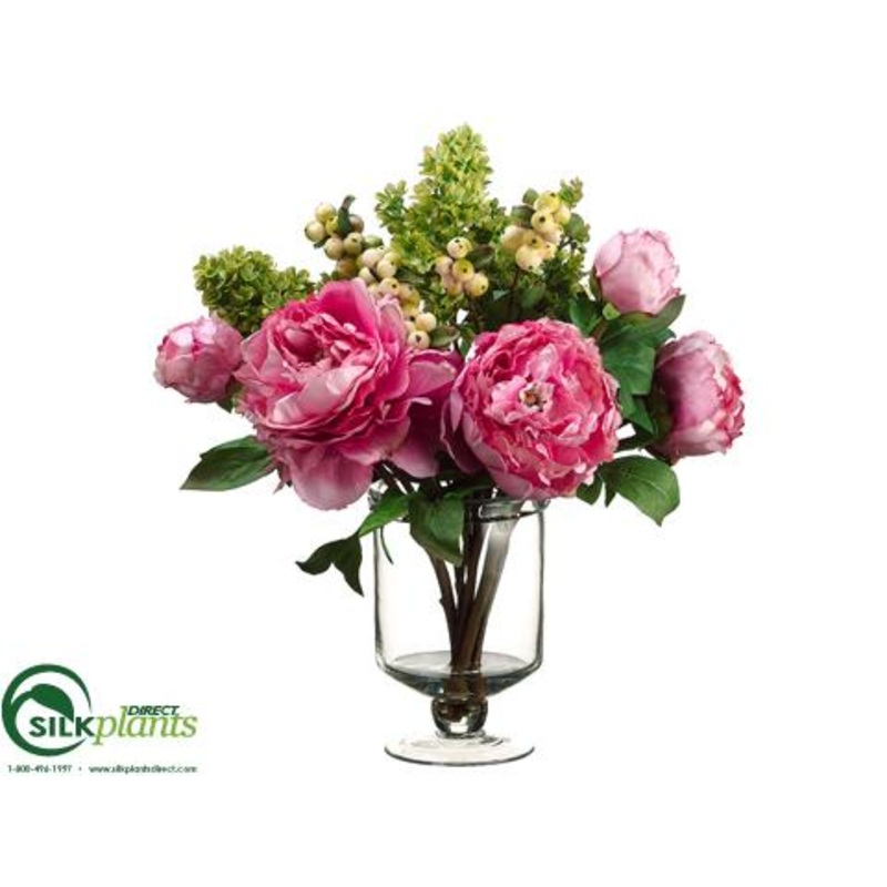 Silk Plants Direct Peony, Lilac, Berry – Fuchsia Lavender – Pack of 2 Fuchsia Lavender