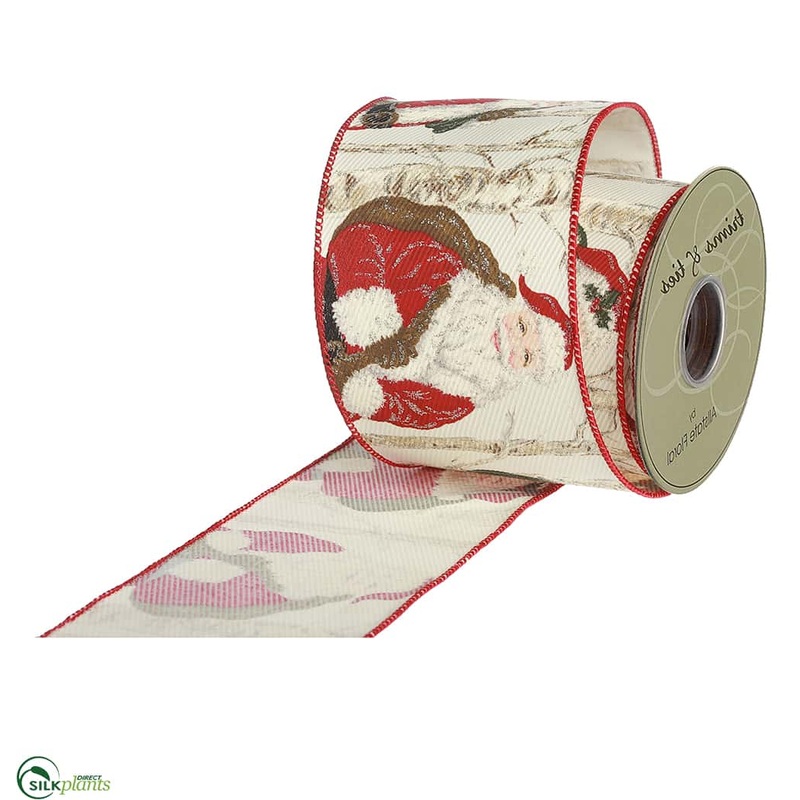 Silk Plants Direct Santa Ribbon – Red White – Pack of 6 Red White
