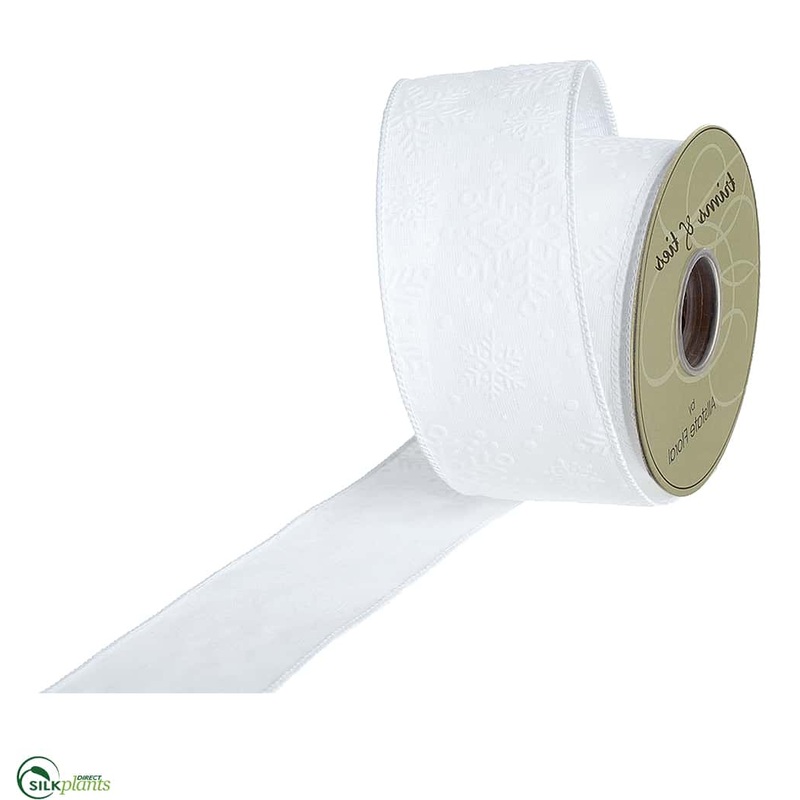 Silk Plants Direct Snowflake Ribbon – White – Pack of 6 White