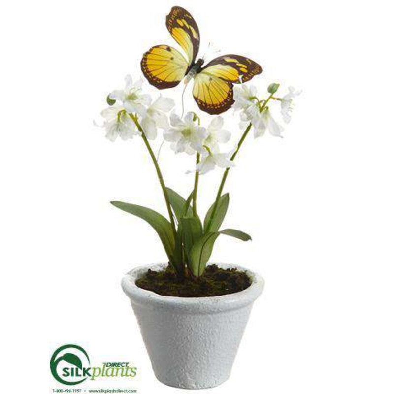Silk Plants Direct Dancing Primrose – White – Pack of 6 White