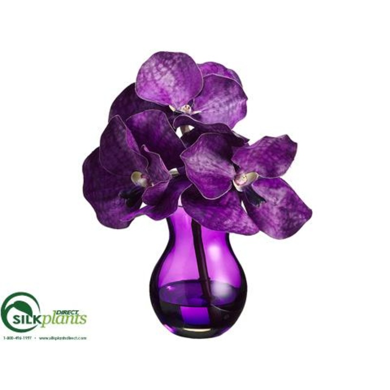 Silk Plants Direct Phalaenopsis Orchid – Purple – Pack of 4 Purple