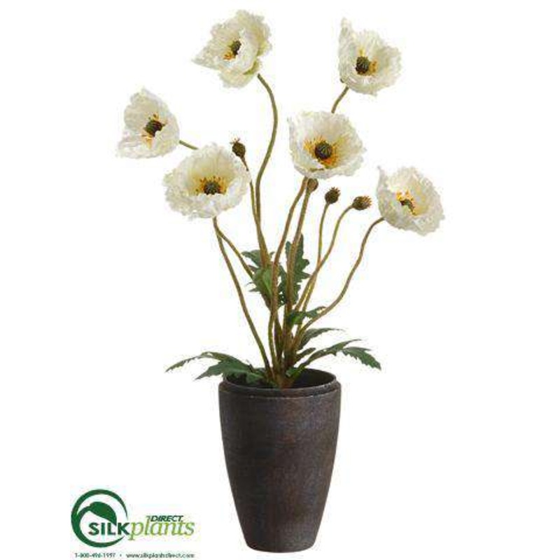 Silk Plants Direct Poppy – Cream – Pack of 12 Cream