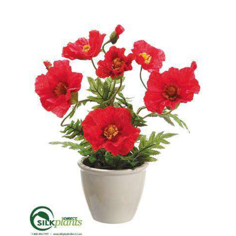 Silk Plants Direct Poppy – Red Two Tone – Pack of 6 Red Two Tone