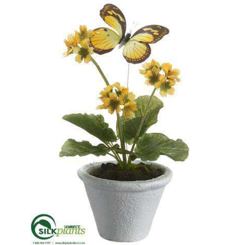 Silk Plants Direct Primula – Yellow – Pack of 6 Yellow