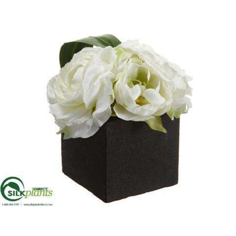 Silk Plants Direct Ranunculus – White – Pack of 12 White