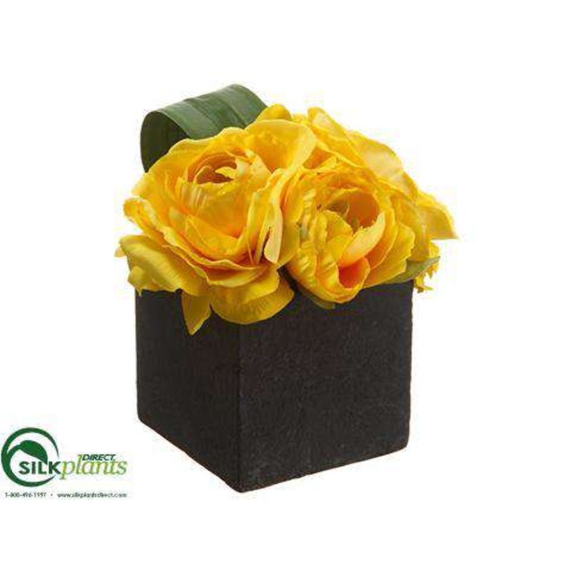 Silk Plants Direct Ranunculus – Yellow – Pack of 12 Yellow