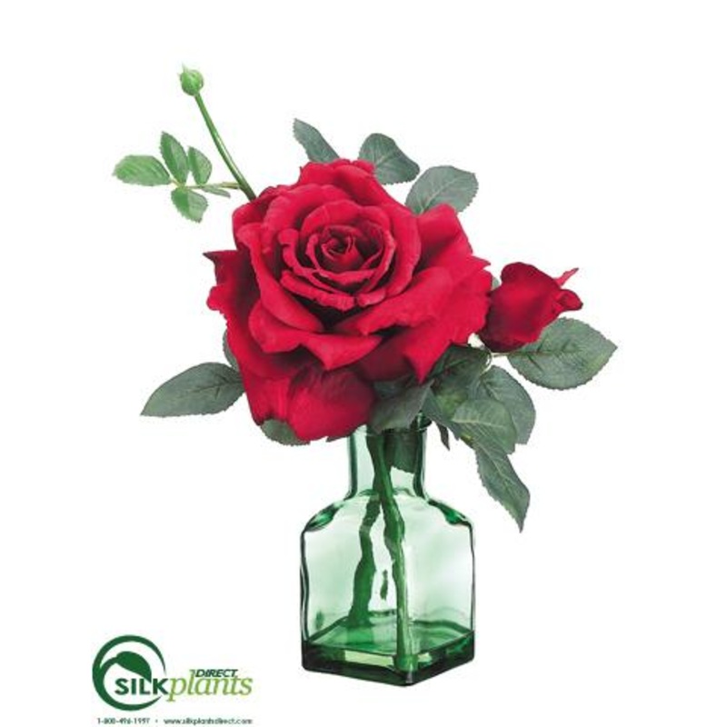 Silk Plants Direct Rose – Red – Pack of 6 Red
