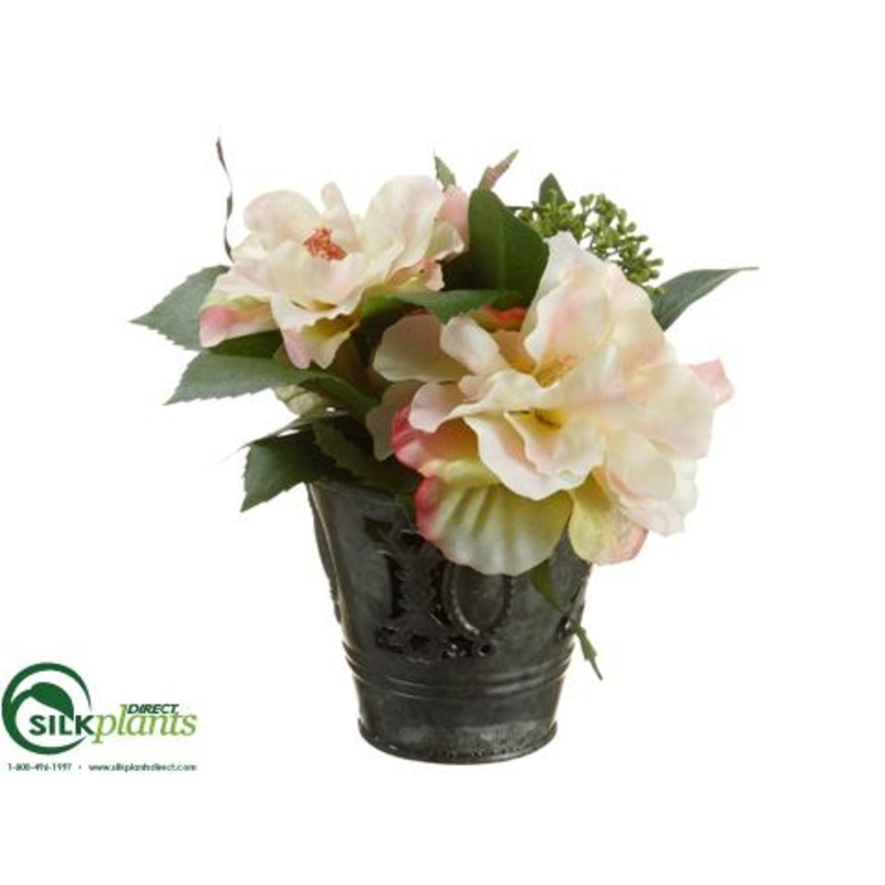 Silk Plants Direct Rose, Sedum – Peach Green – Pack of 6 Peach Green