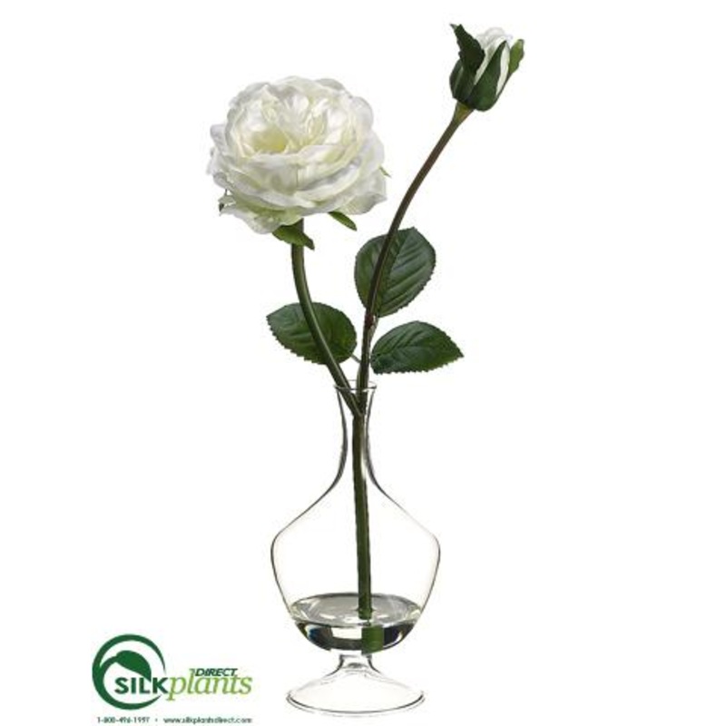 Silk Plants Direct Rose – White – Pack of 6 White