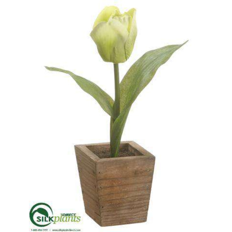 Silk Plants Direct Tulip – Green – Pack of 12 Green
