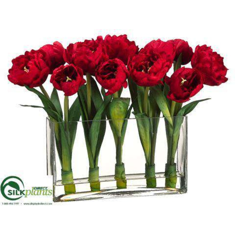 Silk Plants Direct Tulip – Red – Pack of 1 Red