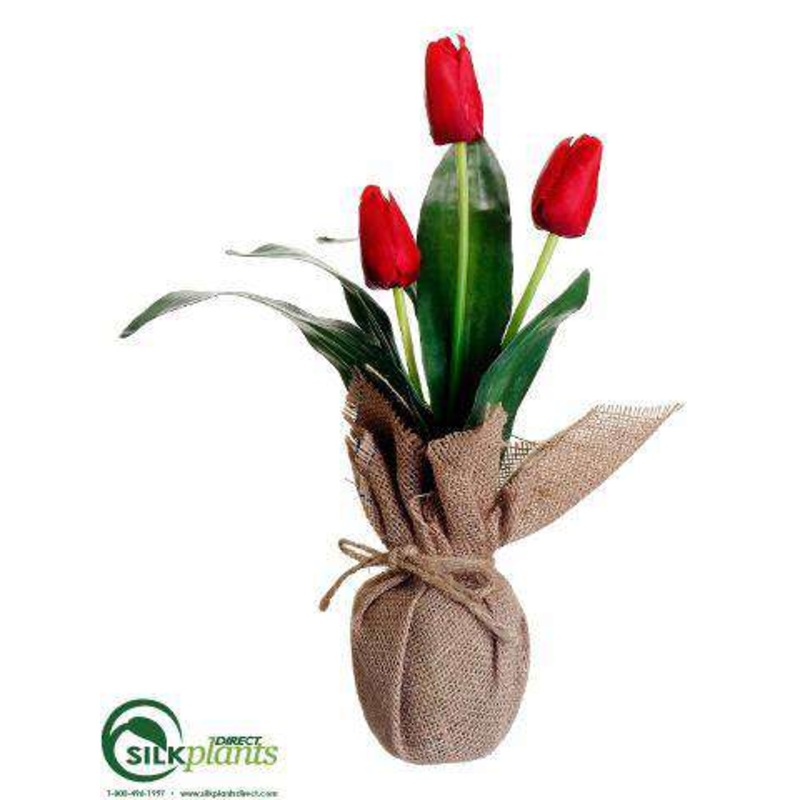 Silk Plants Direct Tulip – Red – Pack of 12 Red