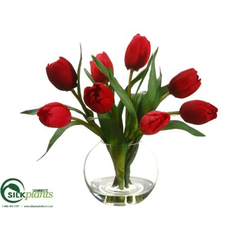 Silk Plants Direct Tulip – Red – Pack of 4 Red