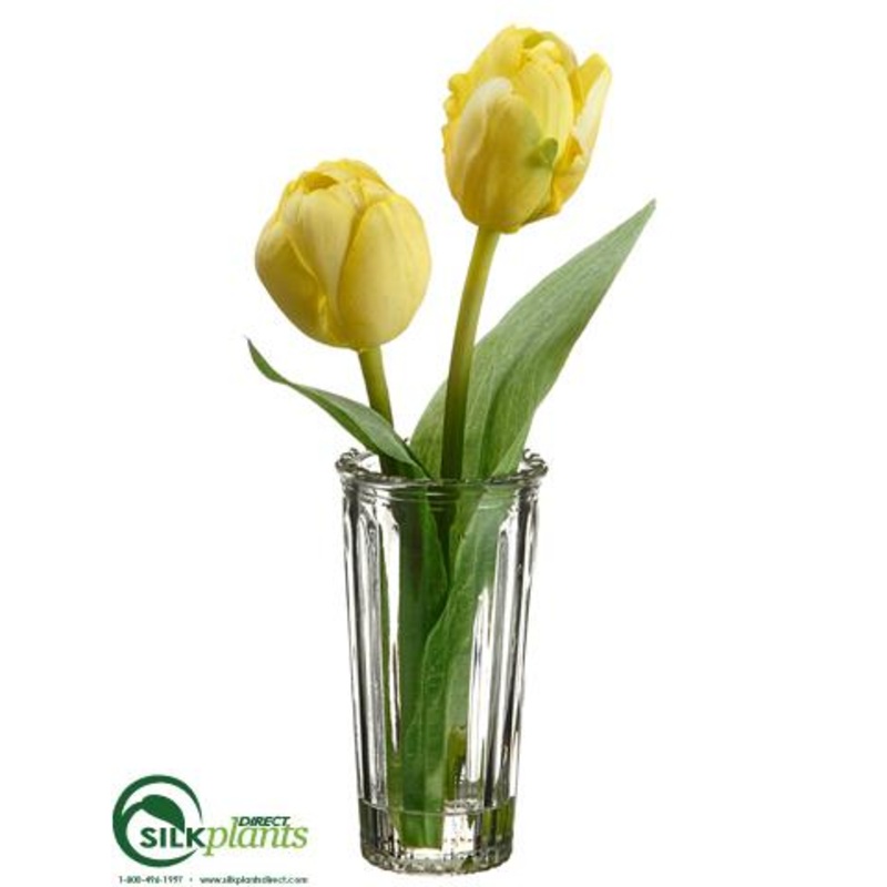 Silk Plants Direct Tulip – Yellow – Pack of 12 Yellow