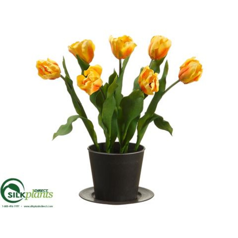 Silk Plants Direct Tulip – Yellow – Pack of 2 Yellow