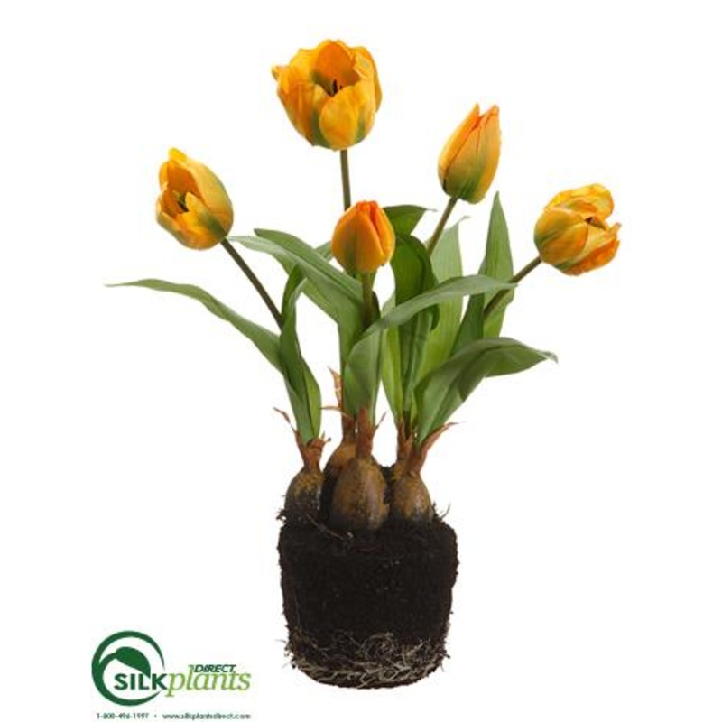 Silk Plants Direct Tulip – Yellow – Pack of 6 Yellow