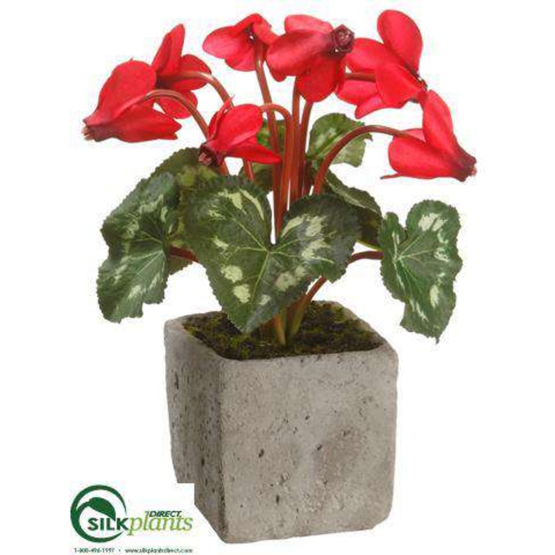 Silk Plants Direct Cyclamen – Red – Pack of 6 Red