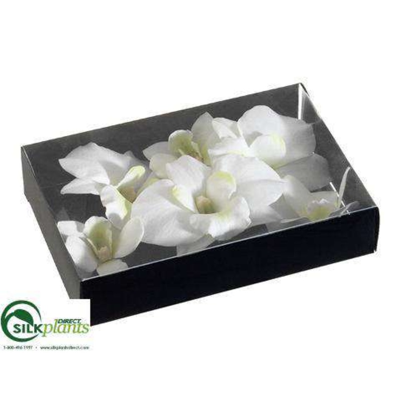Silk Plants Direct Floating Dendrobium Orchid Flower Head – Cream – Pack of 12 Cream