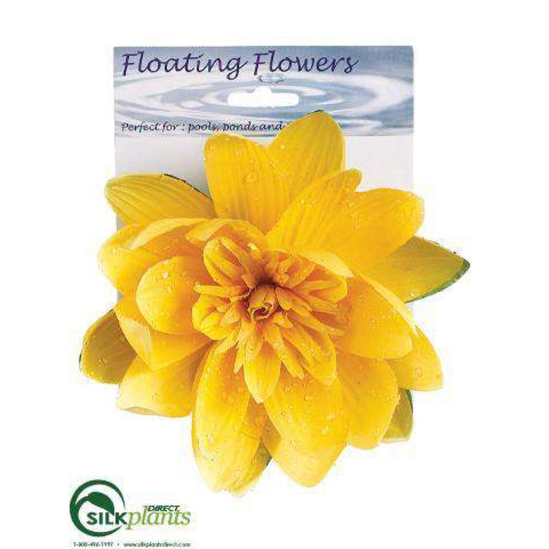 Silk Plants Direct Floating Lotus – Yellow – Pack of 12 Yellow
