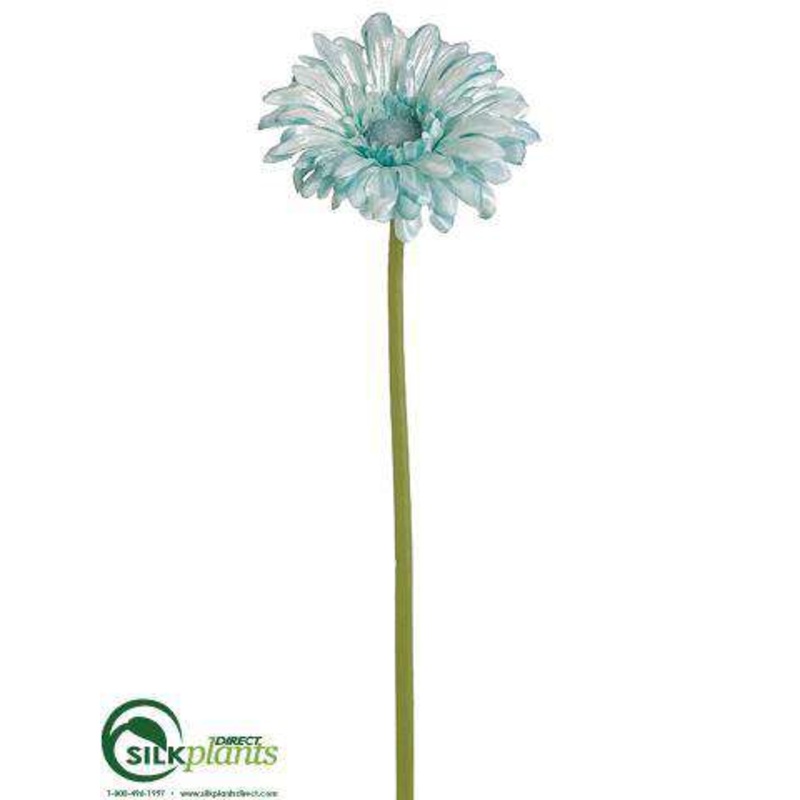 Silk Plants Direct Gerbera Daisy Spray – Aqua Pearl – Pack of 12 Aqua Pearl