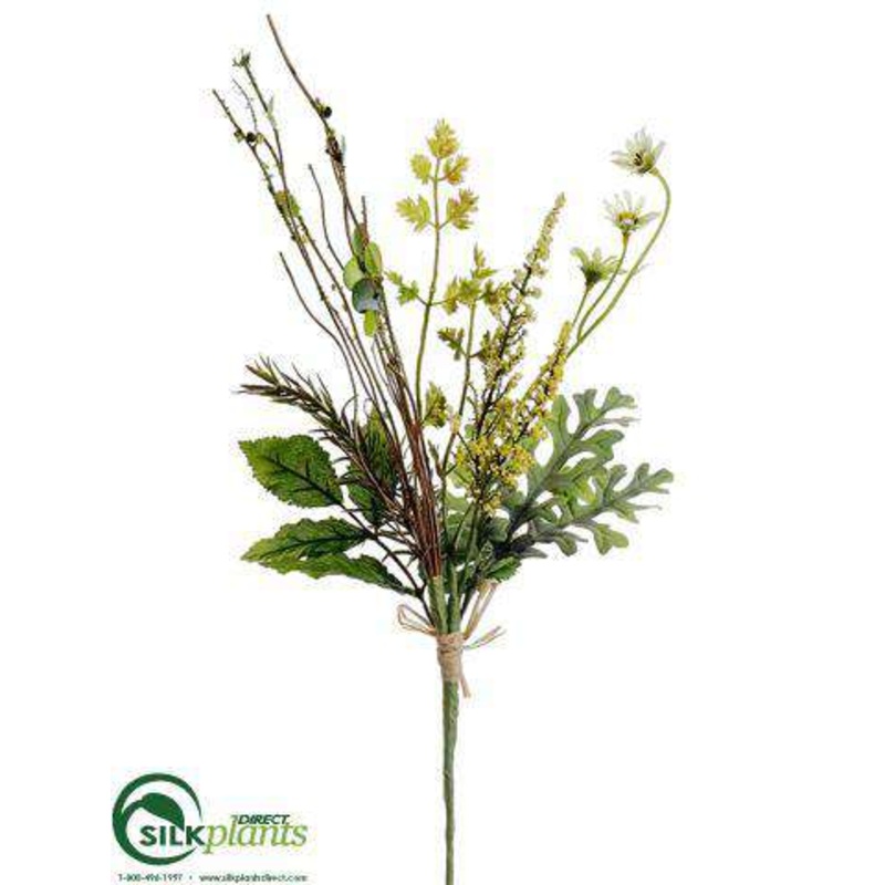 Silk Plants Direct Mini Daisy, Astilbe, Fern Spray – Yellow Cream – Pack of 24 Yellow Cream