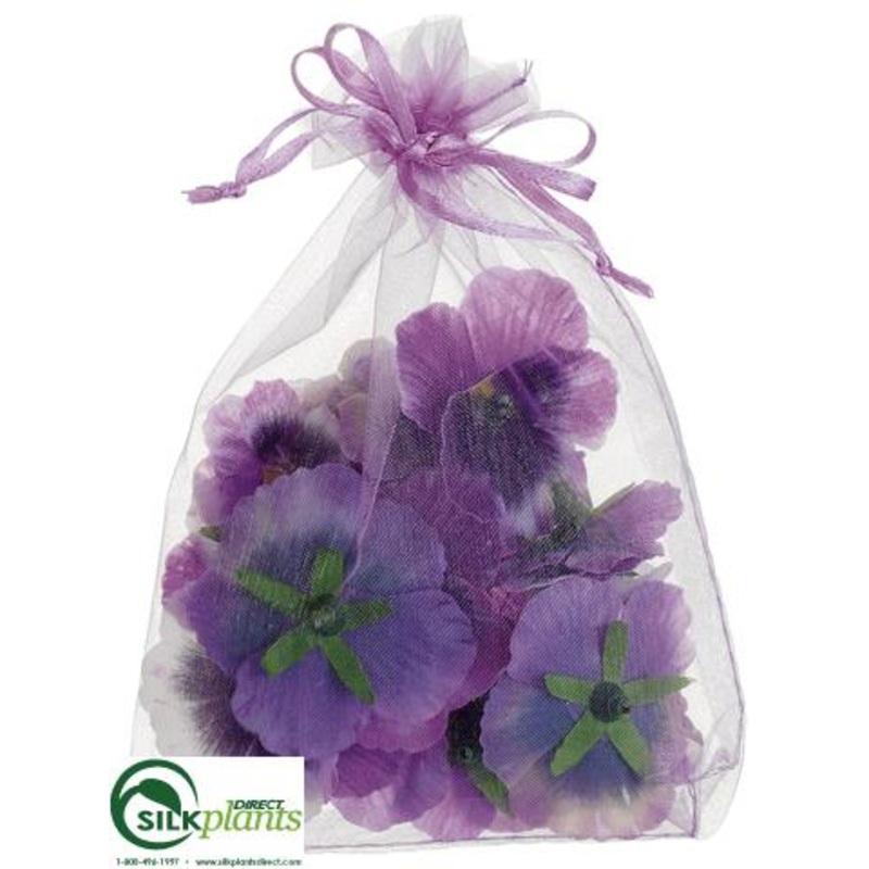 Silk Plants Direct Pansy Petal – Purple – Pack of 12 Purple