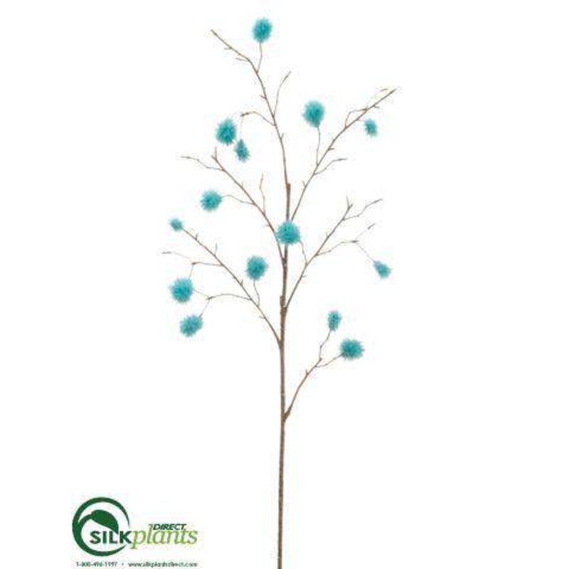 Silk Plants Direct Pompon Spray – Aqua – Pack of 12 Aqua