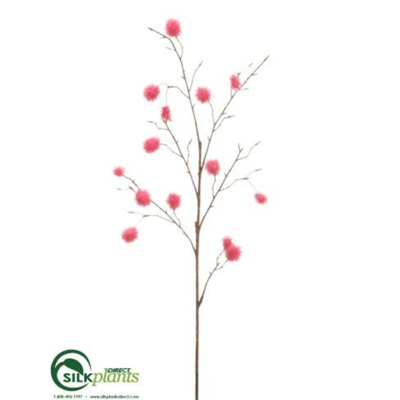 Silk Plants Direct Pompon Spray – Pink – Pack of 12 Pink