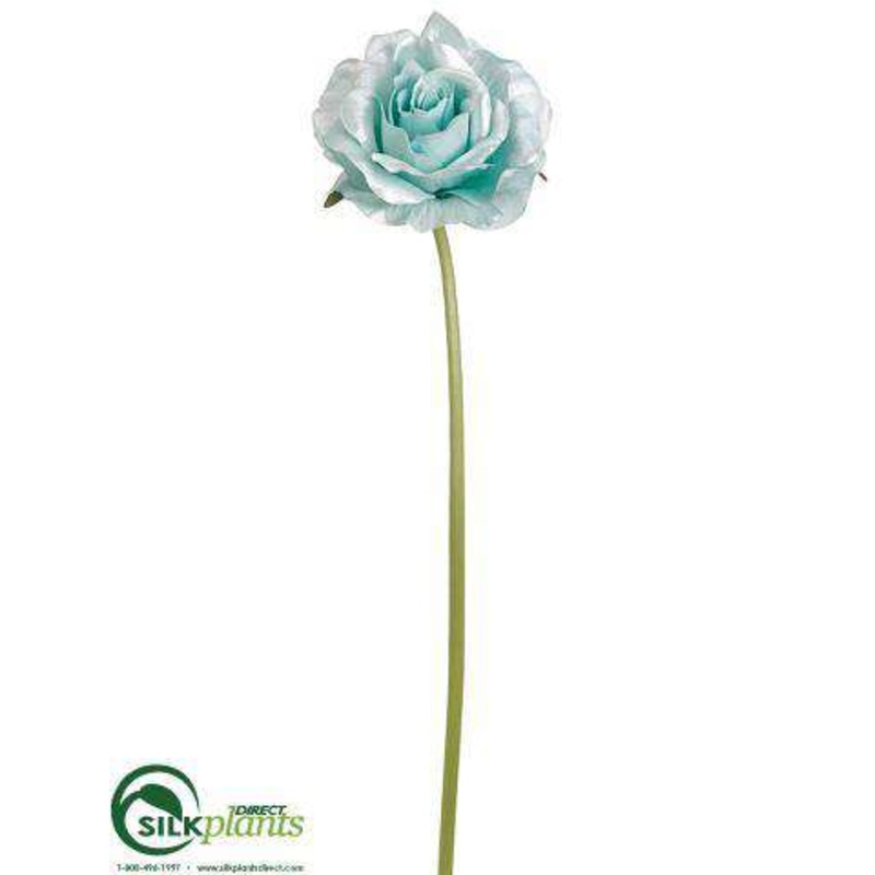 Silk Plants Direct Rose Spray – Aqua Pearl – Pack of 12 Aqua Pearl
